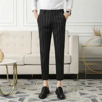 striped cropped pants mens