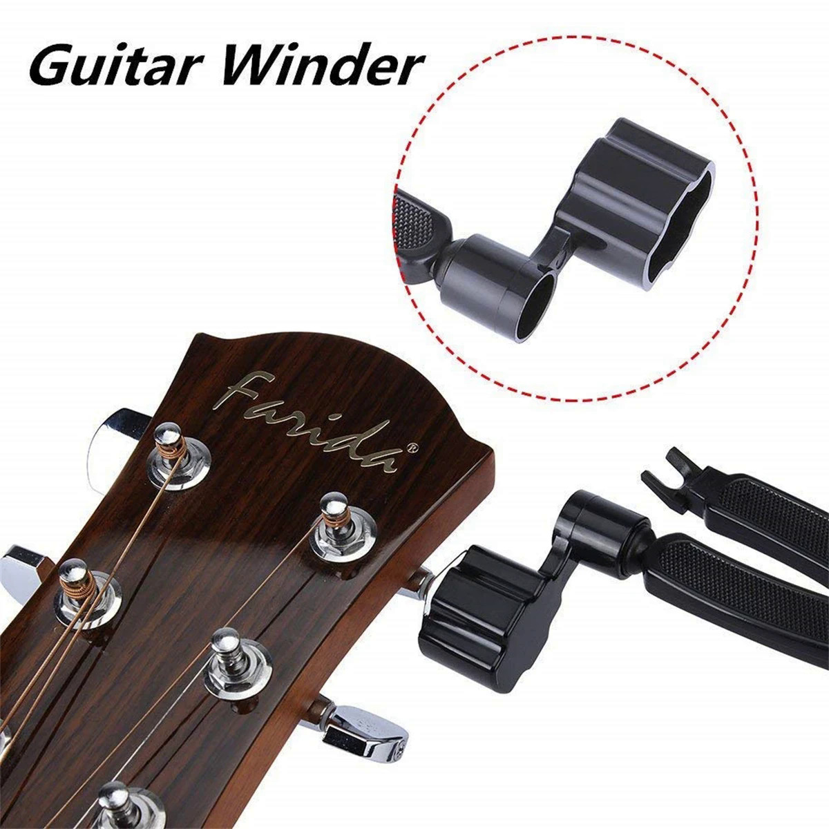 Miwayer Guitar String Winder 3 IN 1String Peg Winder String Cutter Pin Puller Instrument Guitar Maintenance Tool Repair Tool