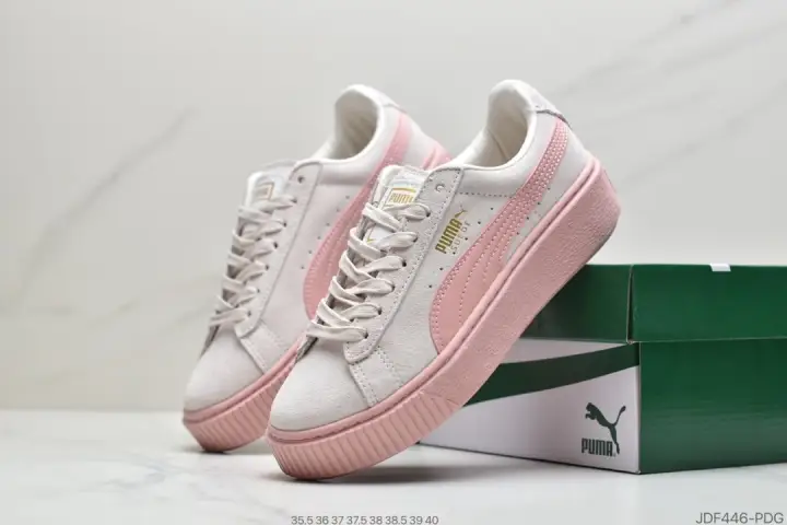 puma shoes pink and white