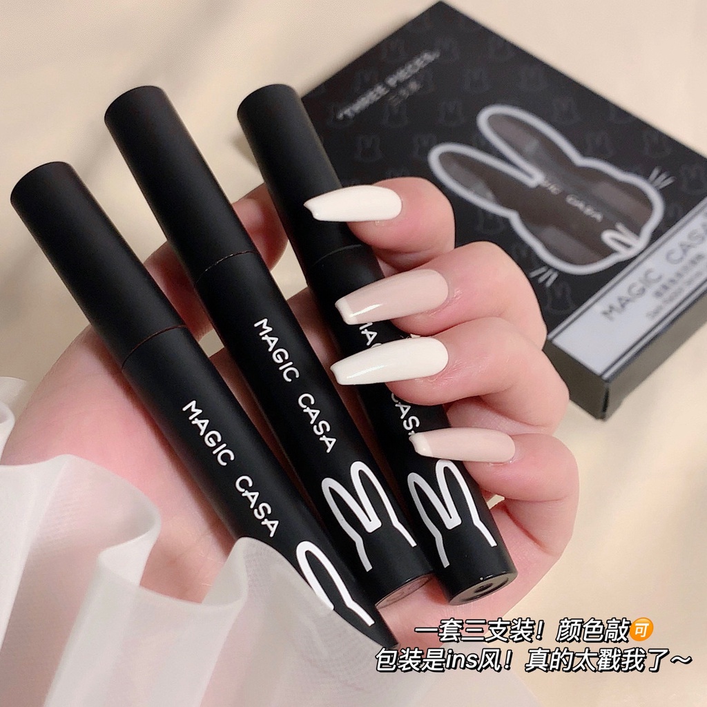 HKHO 3 Cái/bộ Màu Đen Thỏ Son Bùn Son Môi Matte Lip Men