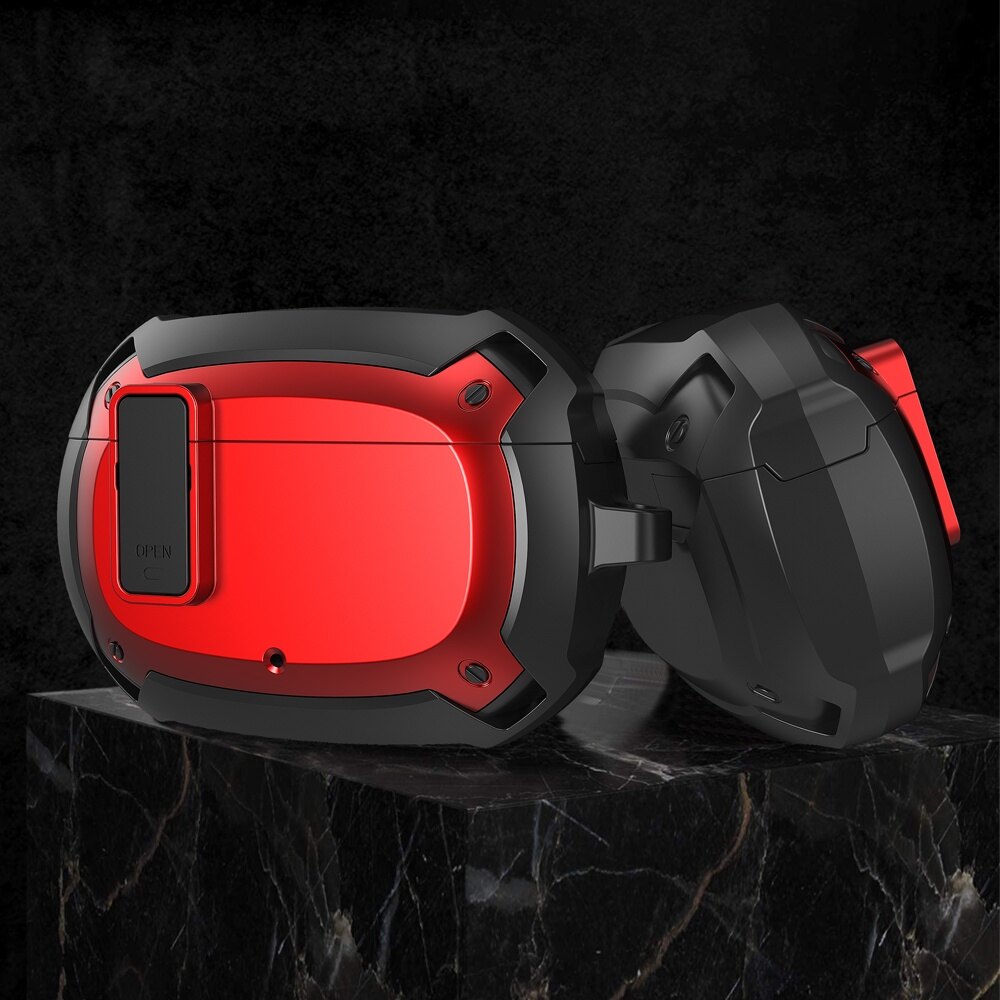 Armor Switch Earphone Case for Beats Studio Buds Shockproof Protective Shell for Beats Studio Buds Anti-drop Cover With Hook Keychain