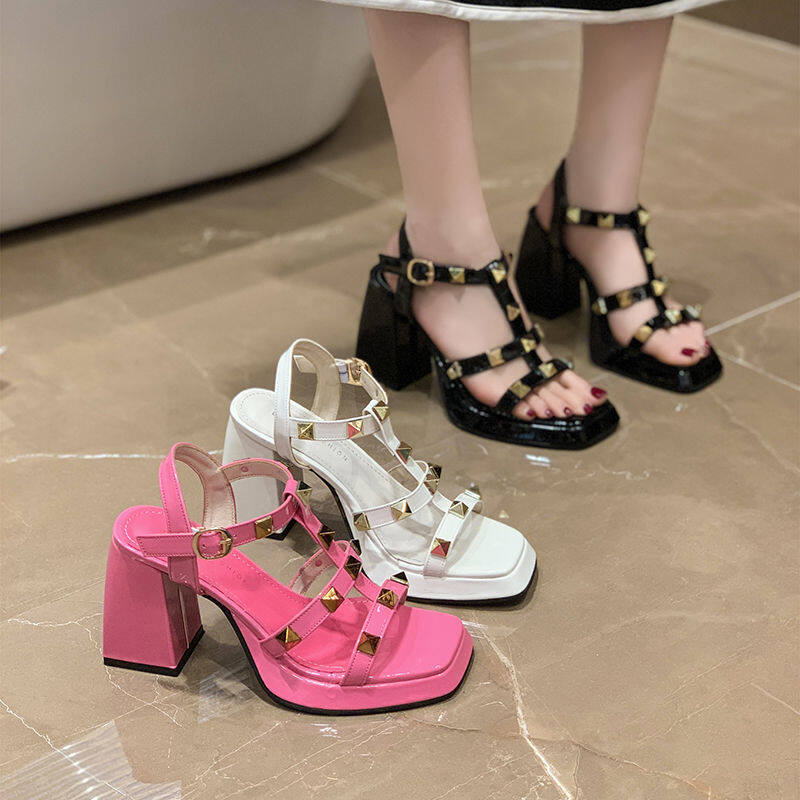 Blonshe Giày Cao Gót Cho Nữ Xăng Đan Cho Nữ Giày Cao Gót Giày Da Nữ Dép Lê Cho Nữ Dép Cao Gót Cho Nữ Dép Xỏ Ngón Giảm Giá INS Mới SH-051808