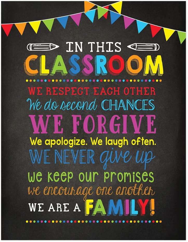 Classroom Teacher Wall Art Decor Poster Signs in This Classroom We Do ...