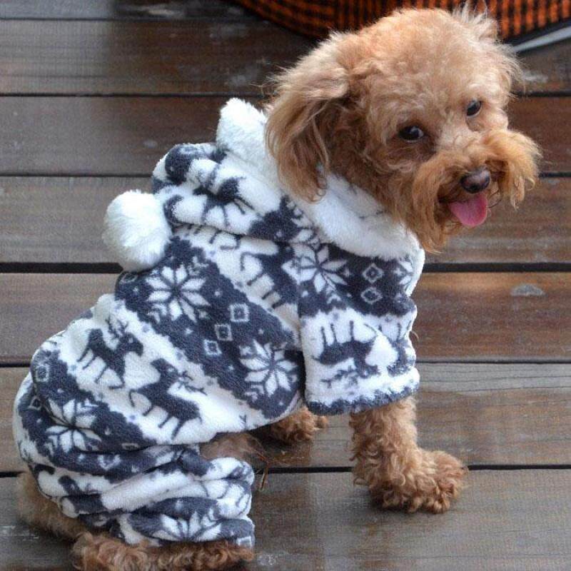 【Pet Shop】 Miễn Phí Vận Chuyển Thời Trang Họa Tiết Cún Cưng Quần Áo Ấm Jumpsuit Chó Con Áo Hoodie Áo Khoác CÚN