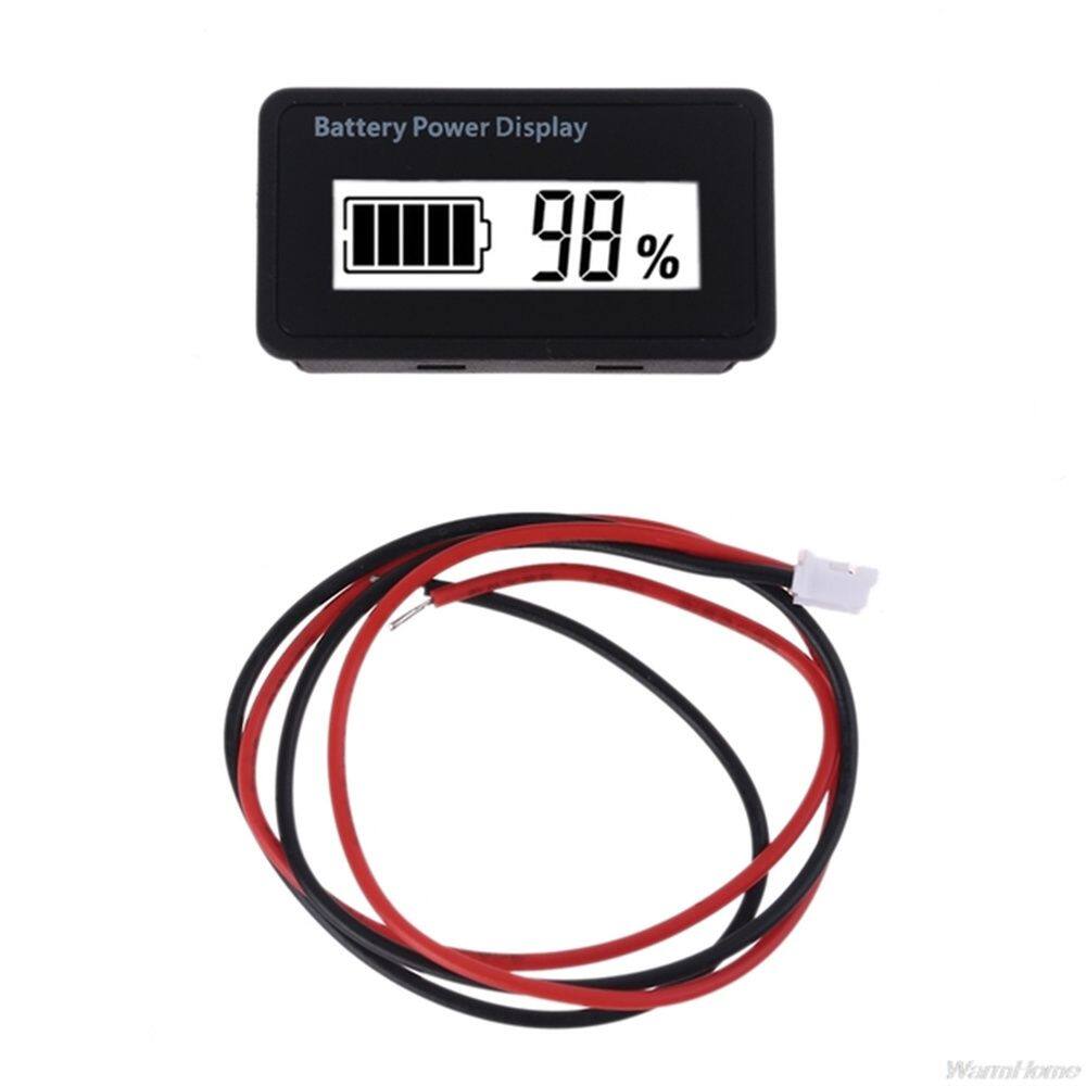 CROSSTIME Car Motorcycle Measurement Battery Monitor Voltmeter with LCD Voltage Meter Lead-acid Lithium Battery Battery Tester Capacity Display Battery Capacity Indicator