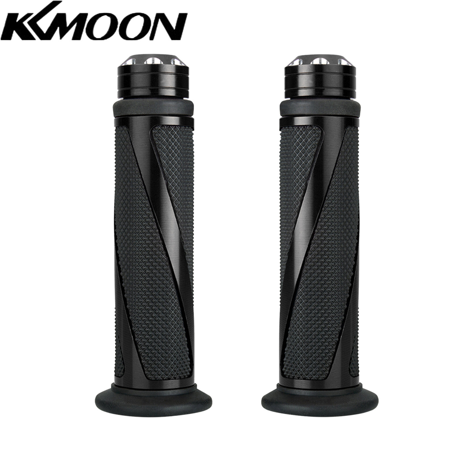 Universal Motorcycle Twill Shape Metal Rubber Hand Grips Throttle