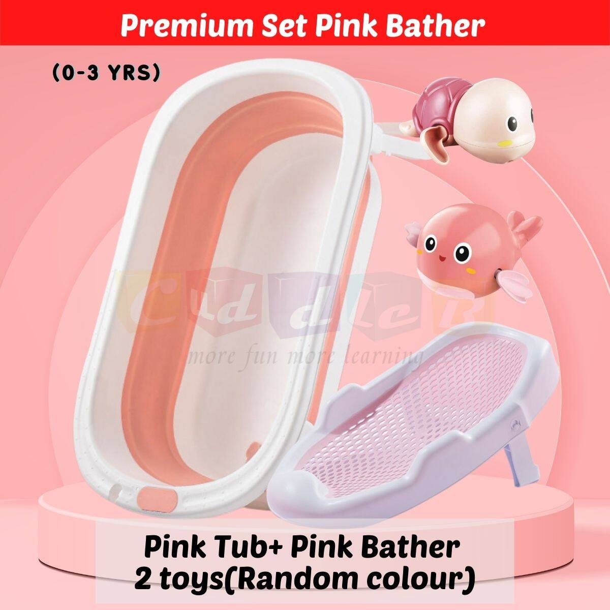 CuddleB Large Baby Bath Tub For Newborn Infant Foldable Portable