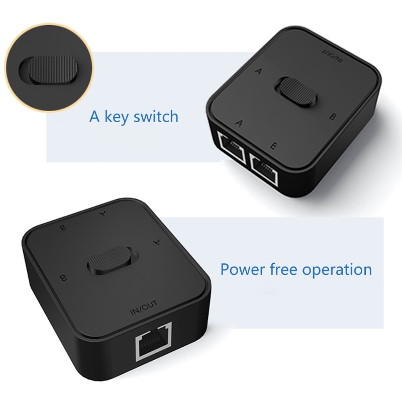 2 Port Gigabit Network Switcher Lan High Performance Ethernet Smart Switch 100/1000Mbps RJ45 Internet Splitter