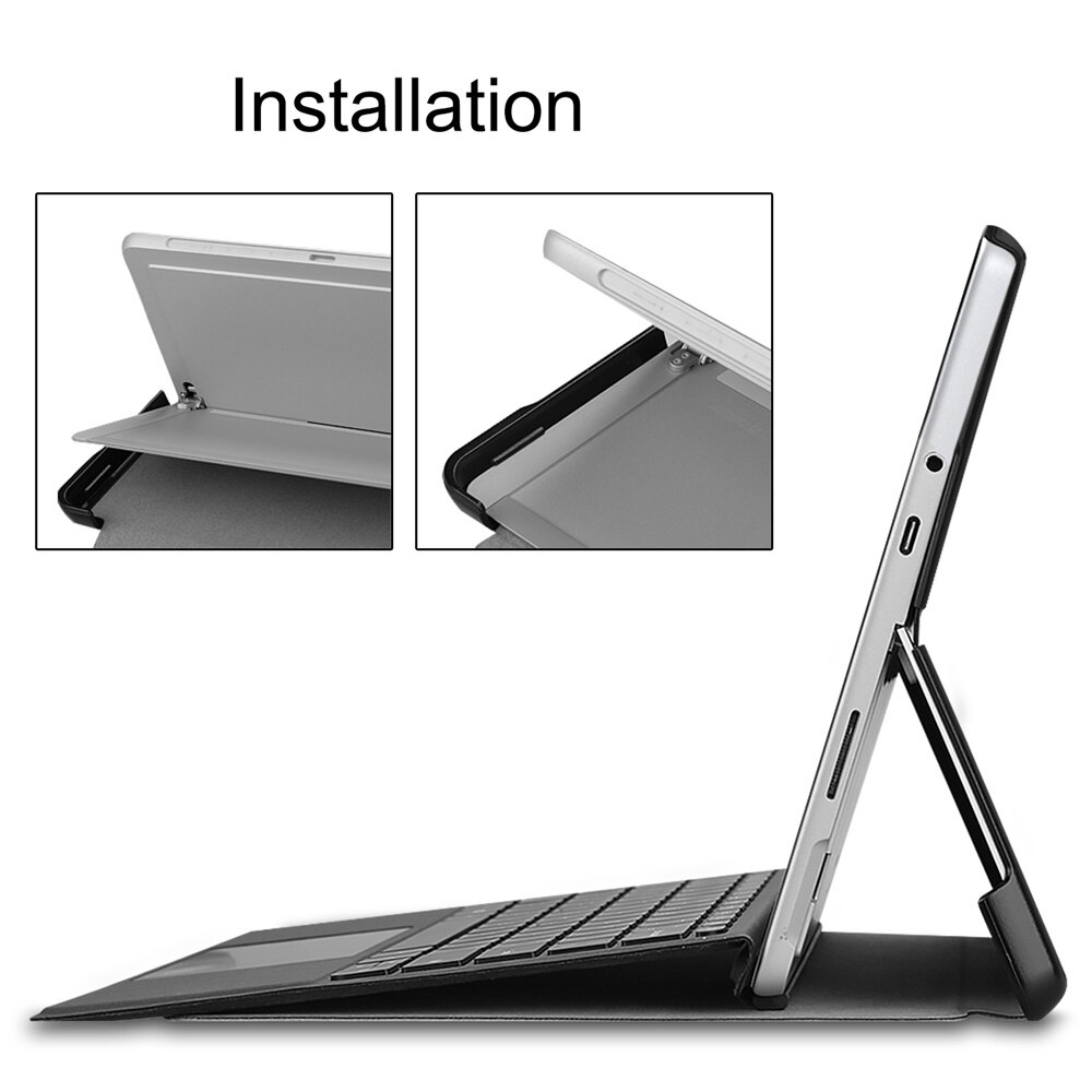 Màu Trơn Vỏ Máy Tính Bảng Cho Microsoft Surface Pro 8 Vỏ Ốp Da Cho Surface Pro 8 Vỏ Siêu Mỏng 13.0 Inch Ốp Lật Đứng Họa Tiết Điện Áp Gấp Làm Đôi