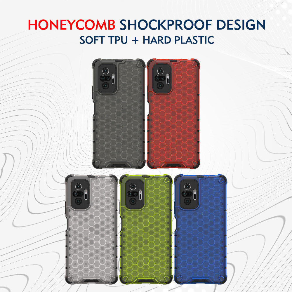UFLAXE Honeycomb Ốp Cứng Chống Sốc cho Xiaomi Redmi Note 10 / Note 10S / Redmi Note 10 Pro Ốp Điện Thoại Trong Suốt Ốp Lưng Bảo Vệ Toàn Diện Bền Chặt Chống Vàng