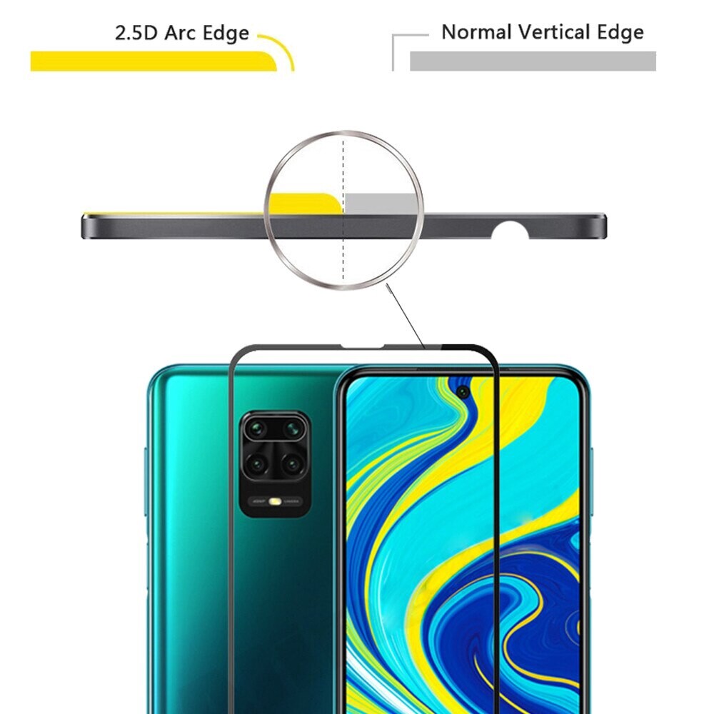 2PCS Full Glass Protector Xiaomi Redmi Note 9s Screen 9D Tempered Glass Phone Protector Protective Film Xiaomi Red mi Note 9 S Glass