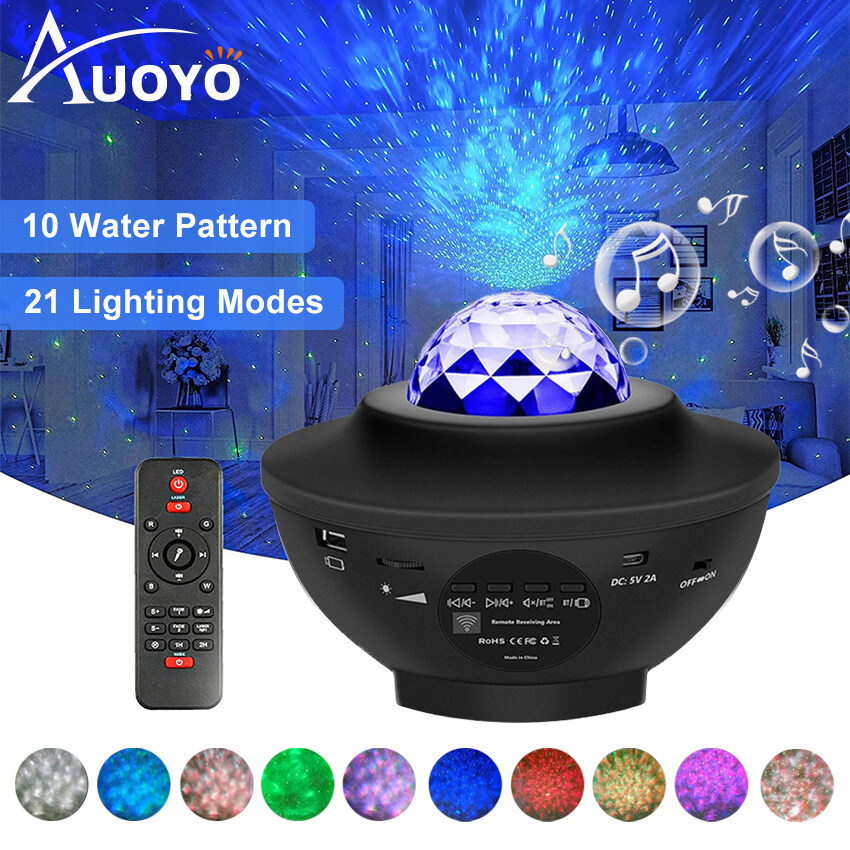 Auoyo LED Lights Bluetooth Speaker Projection Lamp Atmosphere RGB Lights
