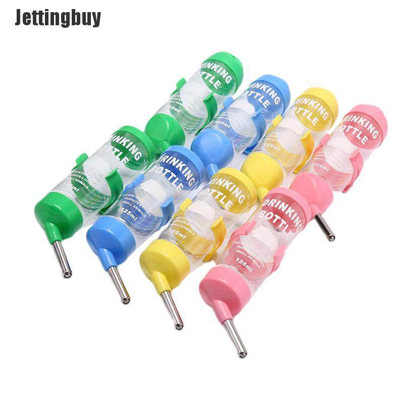 [Jettingbuy] 125ml Plastic Hamster Drinker Water Bottle Dispenser Hanging Pet Drinking Bottle Random Color