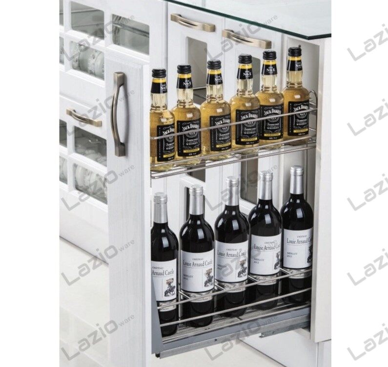 150mm Soft Closing Stainless Steel Kitchen Bottle Rack Lazada