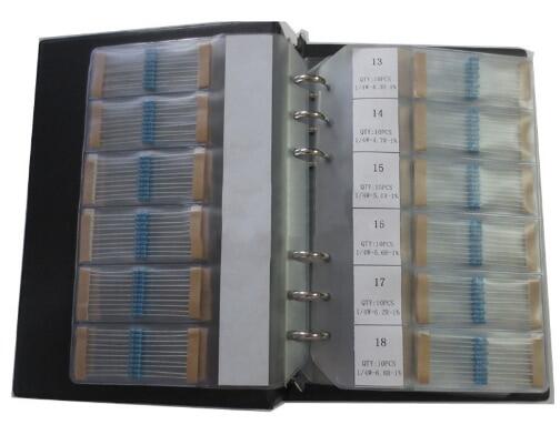 1400 pcs 1/4w metal film resistor assorted kit 1 ohm - 4.7m ohm 140 values 1% resistors sample book 1k 10k ohm resistance pack