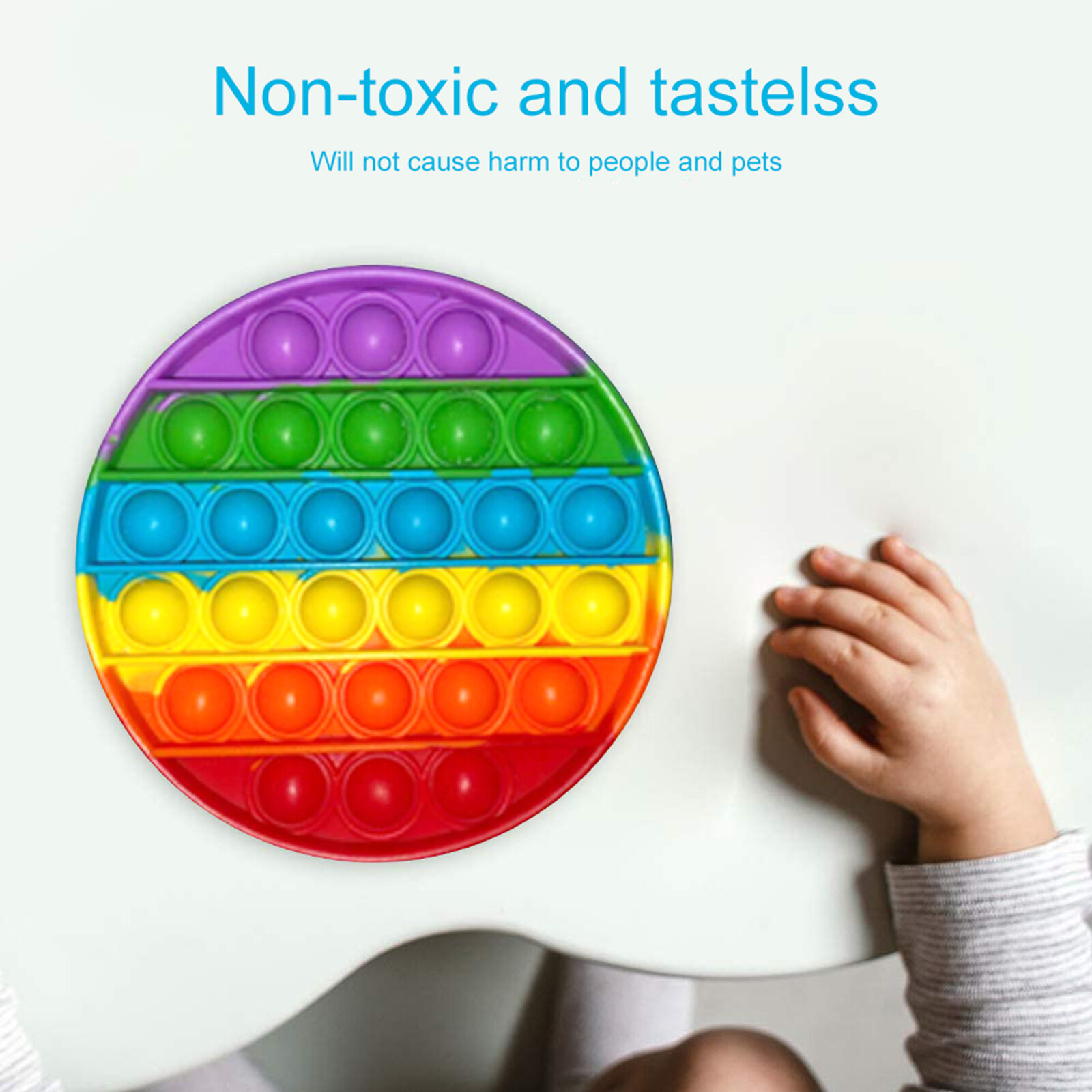 Fidget Toy Push Pop Bubble, Rainbow Stress Relieve for ADHD Autism Anxiety