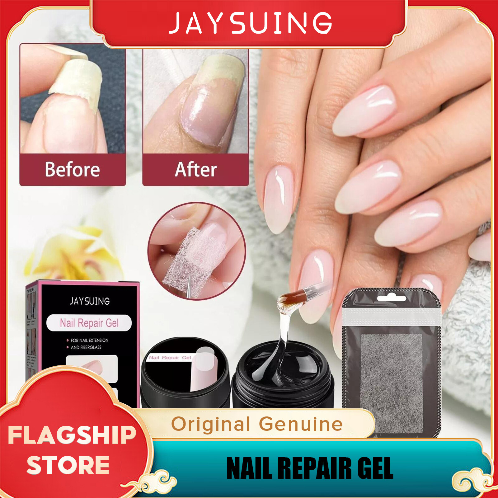 Jaysuing Nail Repair Gel Fix Crack Glue Cracked Nail Repair Gel Sets Fiberglass Constructing Gel Quick Jaysuing Nail Repair Gel Fix Crack Glue Cracked Nail Repair Gel Sets Fiberglass Constructing Gel Quick