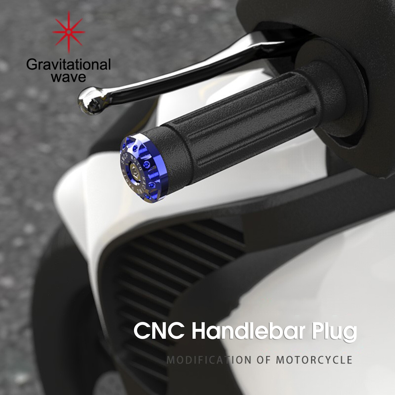 Gravitational wave 1 Pair Motorcycle Handlebar Plugs High Low Temperature Resistance Waterproof Non-slip Aluminum Alloy Handlebar Caps End Caps for Motorbike