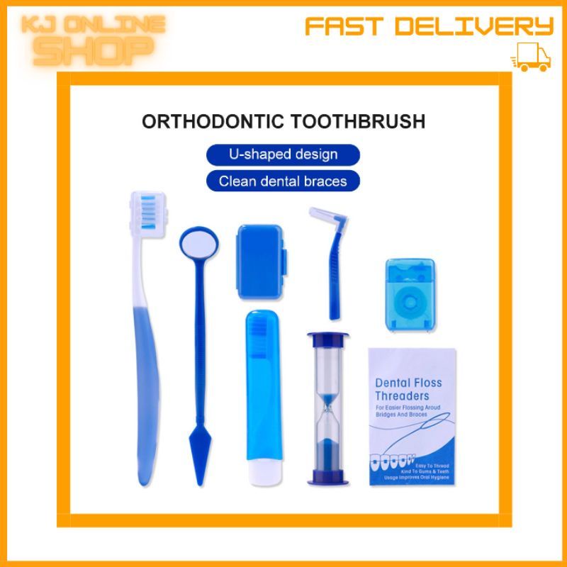 5 Kits Dentaires Orthodontie - Cire, Miroir, Brosses, Attaches, Fil Dentaire - Neuf - Fabriqué En Chine