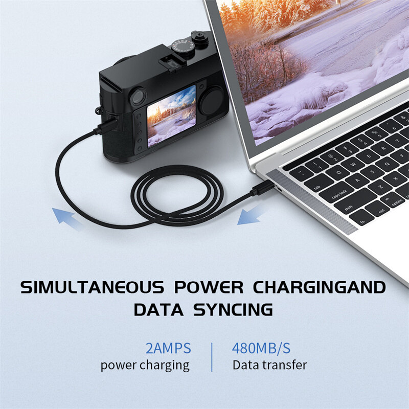 Ecily loại USB C để USB mini Cáp sạc nhanh USB2.0 Cáp truyền dữ liệu Sạc cho máy tính đồng bộ hóa truyền dữ liệu