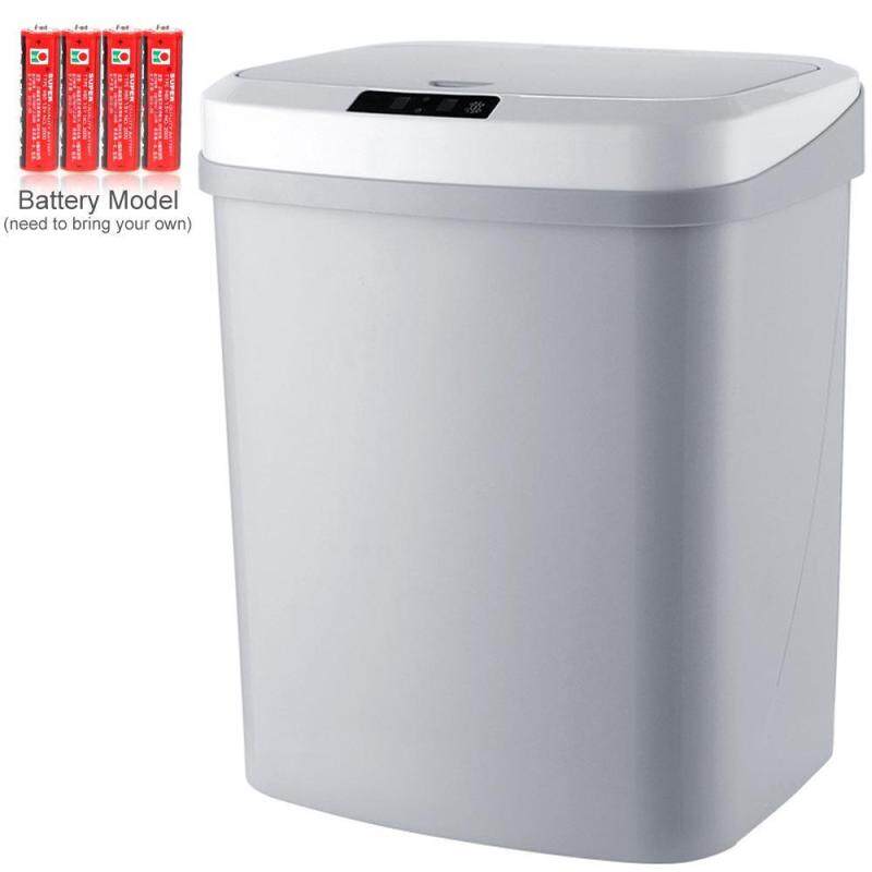 Thùng rác OrzBuy 15L cảm ứng tự động thông minh, không cần chạm trực tiếp cho nhà bếp phòng khách nhà tắm văn phòng Thùng rác 25cm công nghệ cảm ứng