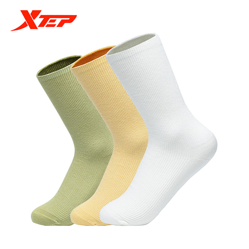Xtep sports socks 3 pairs running socks breathable boat socks socks women's socks 878238560054