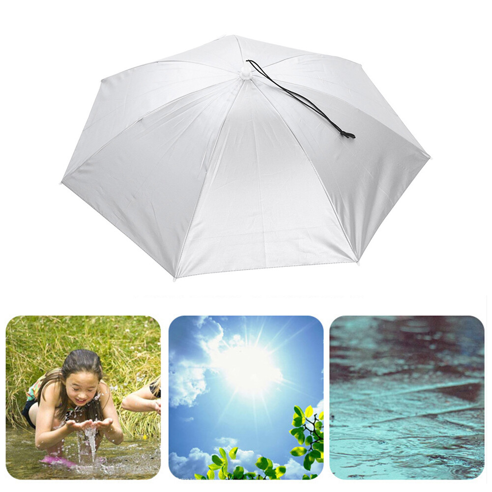 1/3PCS Foldable Head Umbrella Hat Anti-rain Sun Shade Fishing Cap for Outdoor Fishing Foldable Umbrella Cap