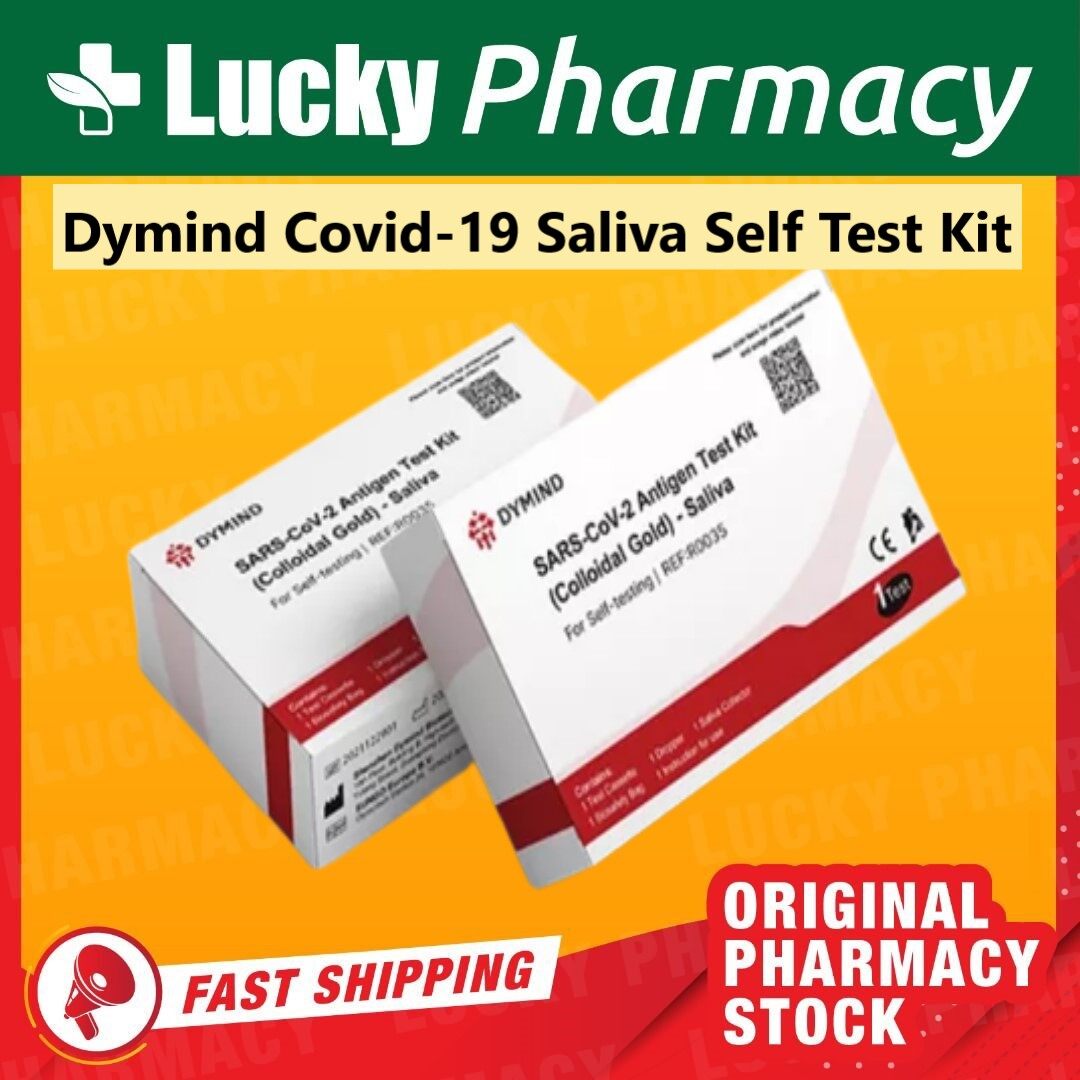 EXP 2/24 DYMIND Saliva Antigen Covid 19 Test Kit 1 Text Kit/Box