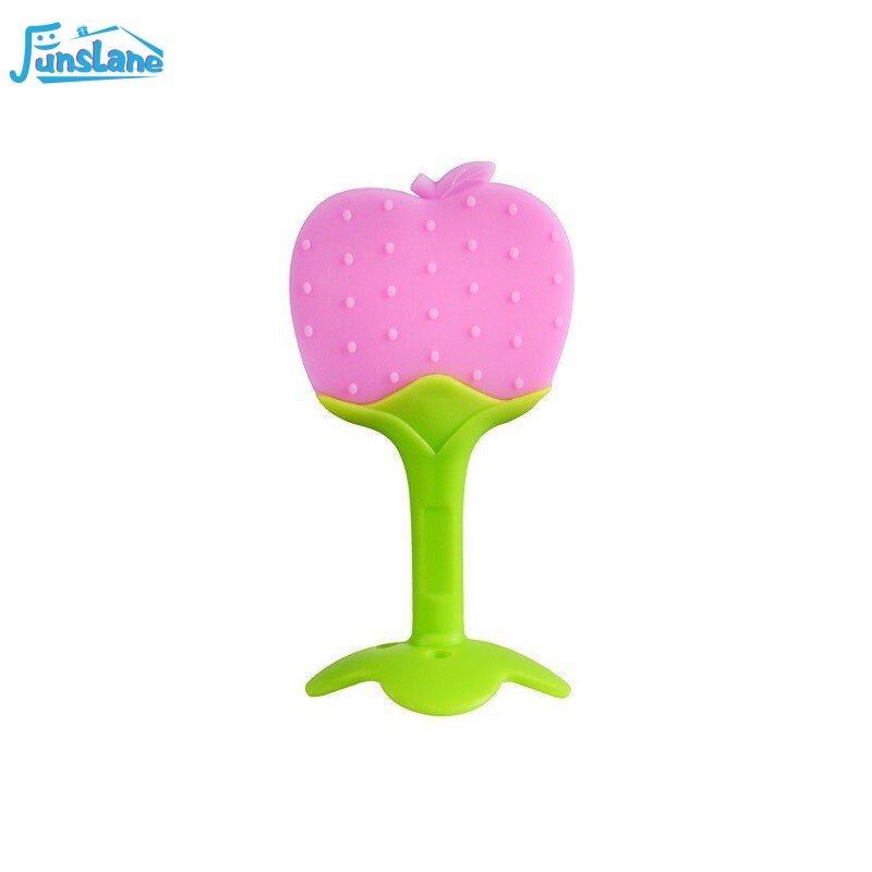 FunsLane Baby Teether Safety Silicone Fruit Teethers for Baby Infant Kids Chew Tooth Toys Dental Care Strengthening Training