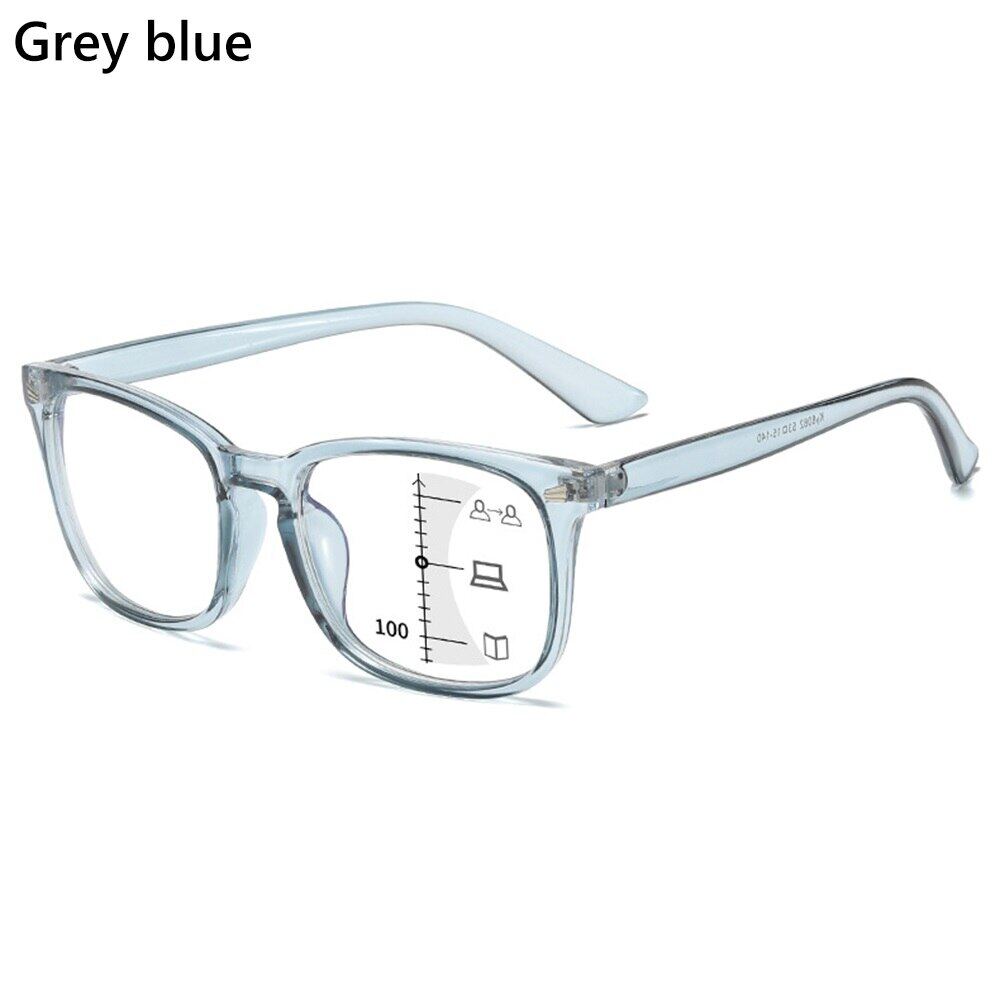 Square Multifocal Progressive Reading Glasses Fashion Anti Blue Light