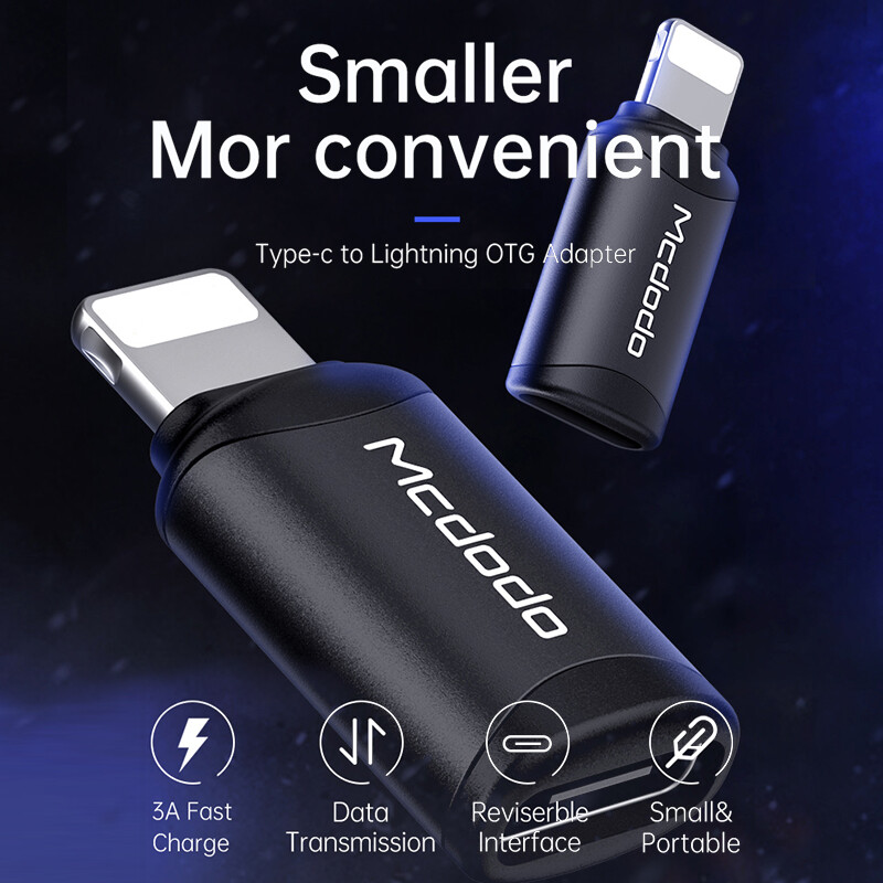Mcdodo OTG Cable Adapter for iPhone Android Phone Type-c to Lightning Portable Fast Charging Converter