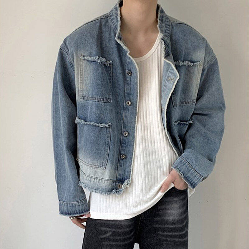 ASRV Men s niche Sense of design Denim jacket casual fashion short jacket Lazada