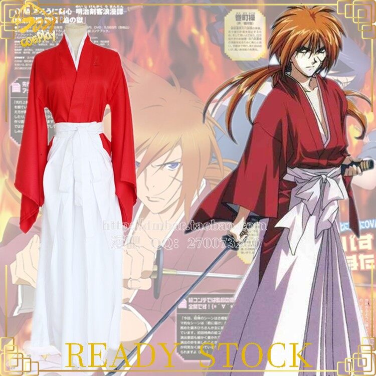 Rurouni Kenshin Himura Kenshin Cosplay Costume Outfits Halloween Carnival  Suit