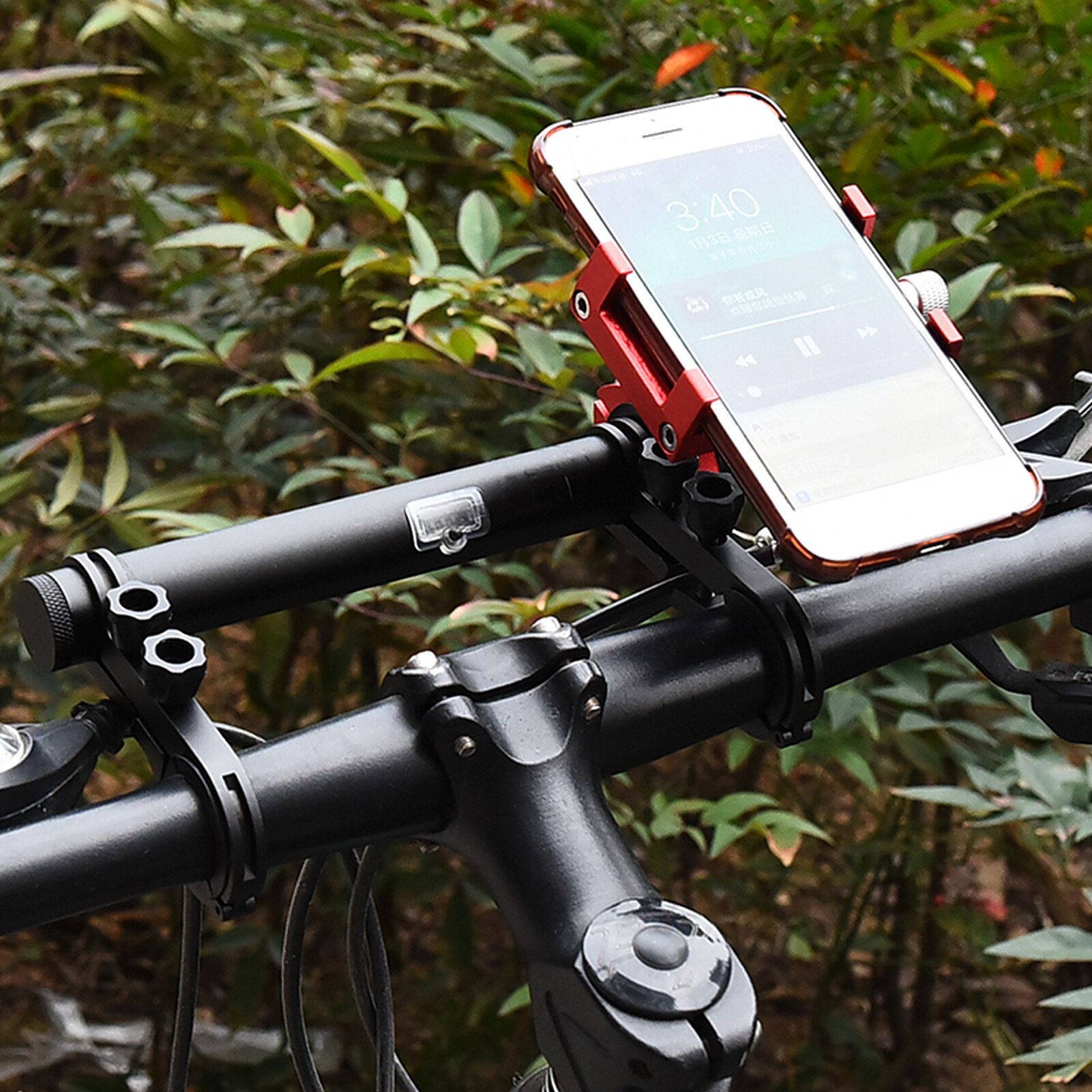 Bicycle Handlebar Extended Bracket USB Charging Power Ban-k Bike Front Light Mount Bar Holder Multifunction Cycling Aluminium Alloy Handlebar Extender Handlebar Extension Support Rack