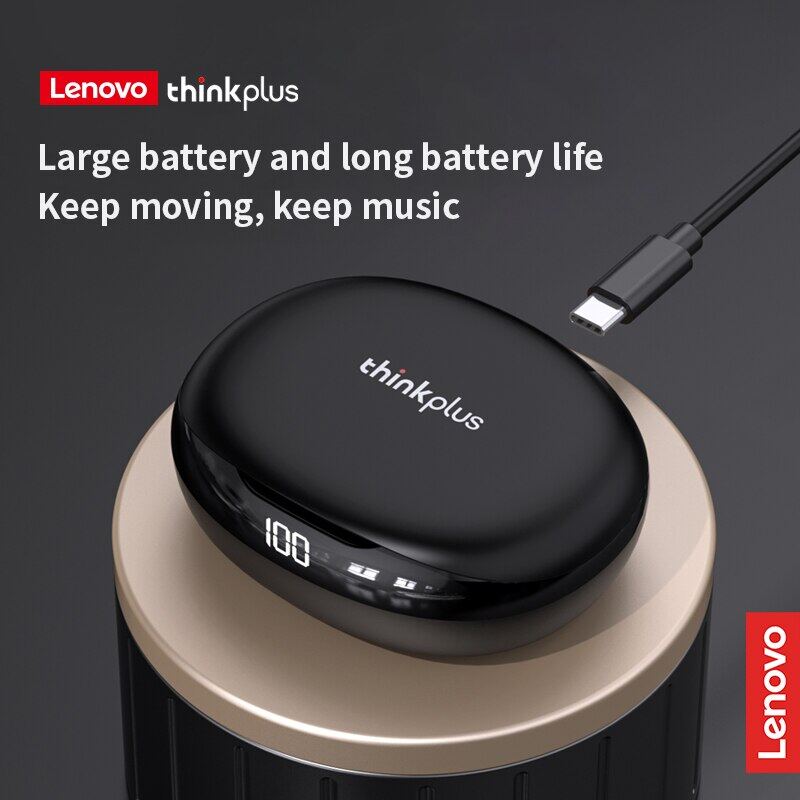Lenovo T50 TWS Tai nghe bluetooth 5.3 Tai nghe không dây thể thao không thấm nước âm thanh nổi HIFI Giảm tiếng ồn Tai nghe nhét tai earbuds có micrô