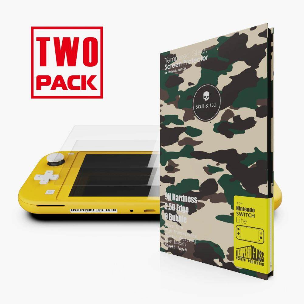 Skull & Co.ปกป้องหน้าจอกระจกเทมเปอร์สำหรับ Nintendo Switch Lite 2 PCS PACK