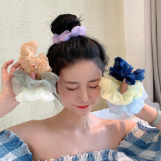 [Thebestlove88] Xuân Hè Hàn Quốc Dây Buộc Tóc Organza Pháp Cho Phụ Nữ Ren Chiffon Scrunchie Màu Trơn Buộc Tóc Co Giãn Cô Gái Mũ Nón Buộc Tóc Đuôi Ngựa Dây Buộc Tóc Phụ Kiện Tóc