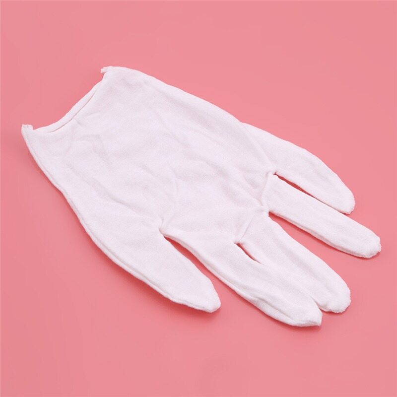 Feng Qi shop12 Đôi/Túi Găng Tay Cotton Đóng Hộp Riêng Biệt Dưỡng Ẩm Màu Trắng Eczema