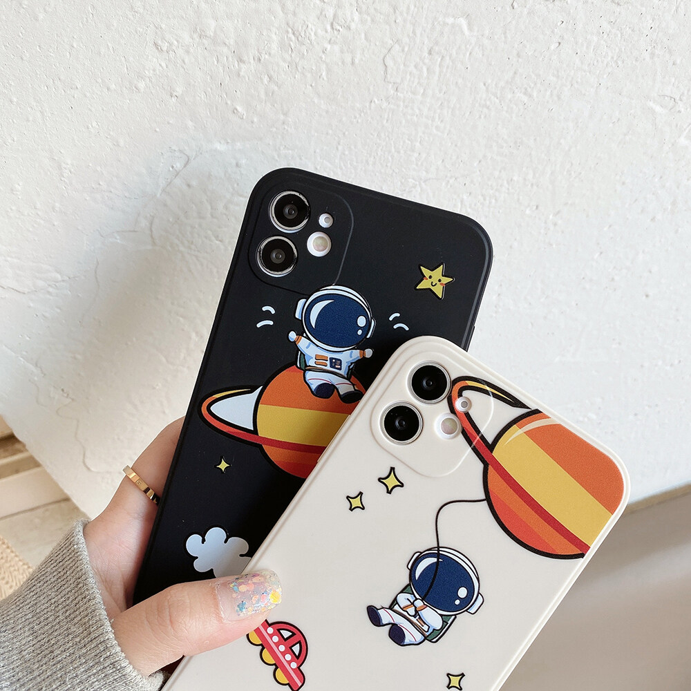 AKABEILA Ốp Lưng Phi Hành Gia Hình Ảnh Bên Hông Cho Iphone 13 12 11 Pro Max 11 12 Pro 6 6S 7 8 Plus X XR XS Max SE 2020 Ốp Lưng Điện Thoại Mềm Chống Sốc