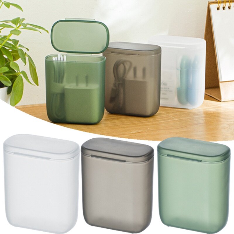 Hộp Đựng Cáp Dữ Liệu Tai Nghe Hộp Sắp Xếp Tiền Xu Trang Sức Nhỏ Ngăn Kéo Đựng Mỹ Phẩm Chống Bụi