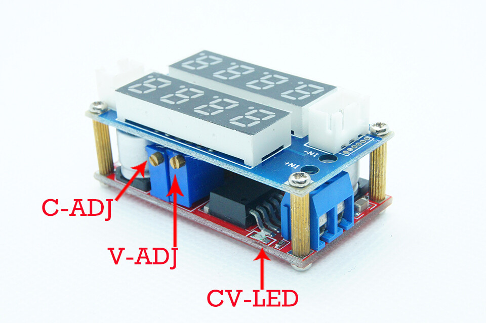 XL4015 5A Điều Chỉnh CC/CV Bước Xuống Sạc Mô-đun Bảng Điều Khiển LED Vôn Kế Ampe Kế