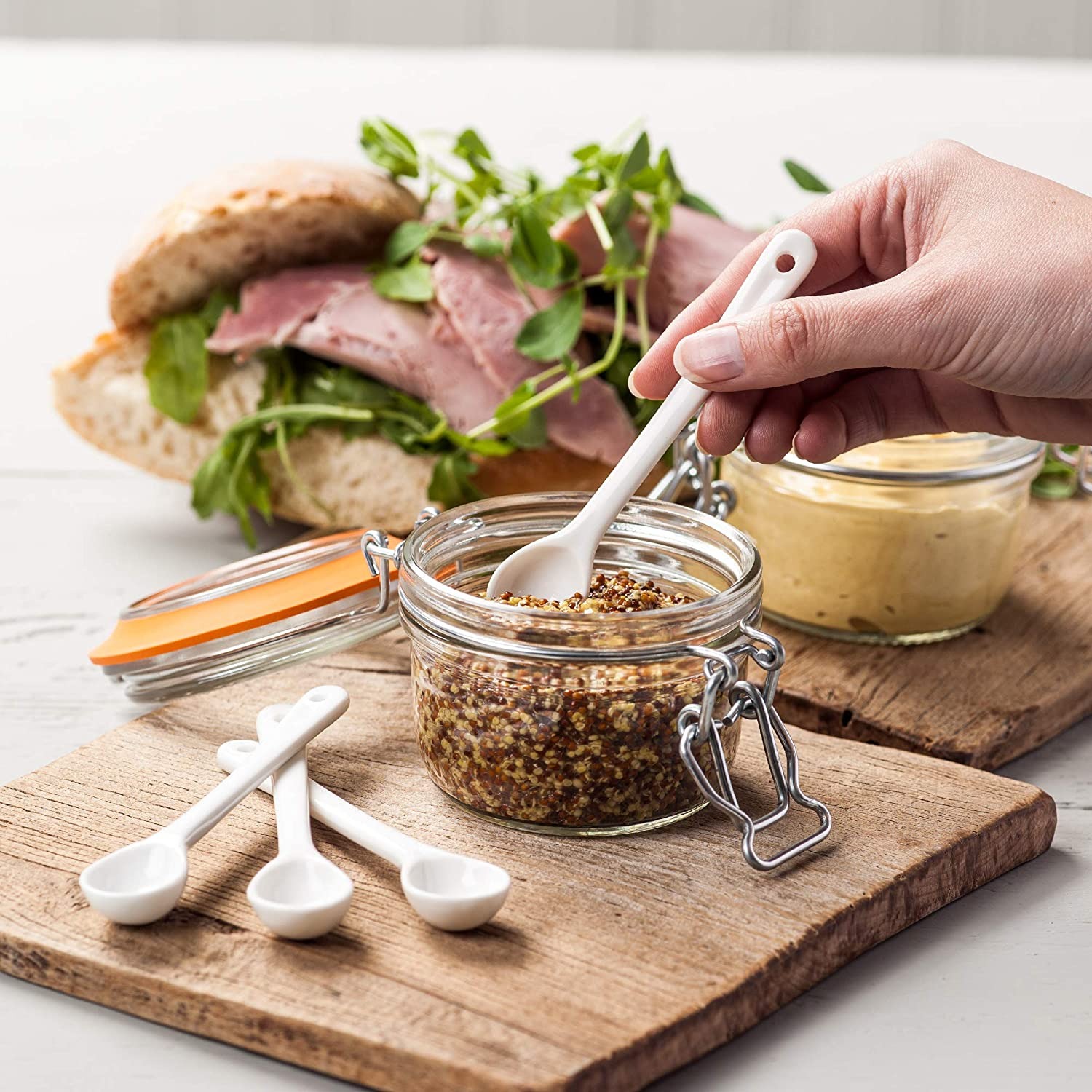 DAFIFY 13CM Mini Ceramic Suop Spoon Coffee Tea Spoon Tableware Set Porcelain Salad ice cream Spoon