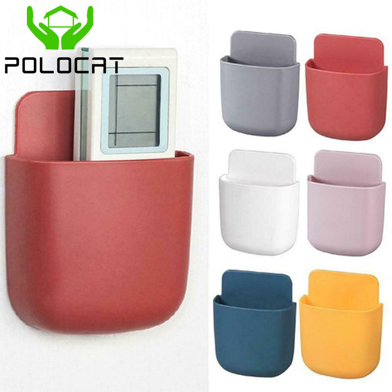 Polocat TV remote control storage box air conditioning storage box mobile phone plug holder organizer wall mounted container holder