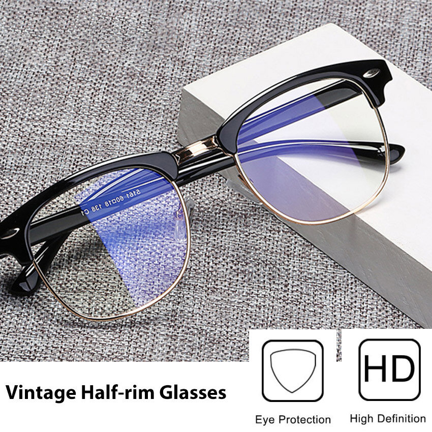 Half rim clear lens glasses outlet
