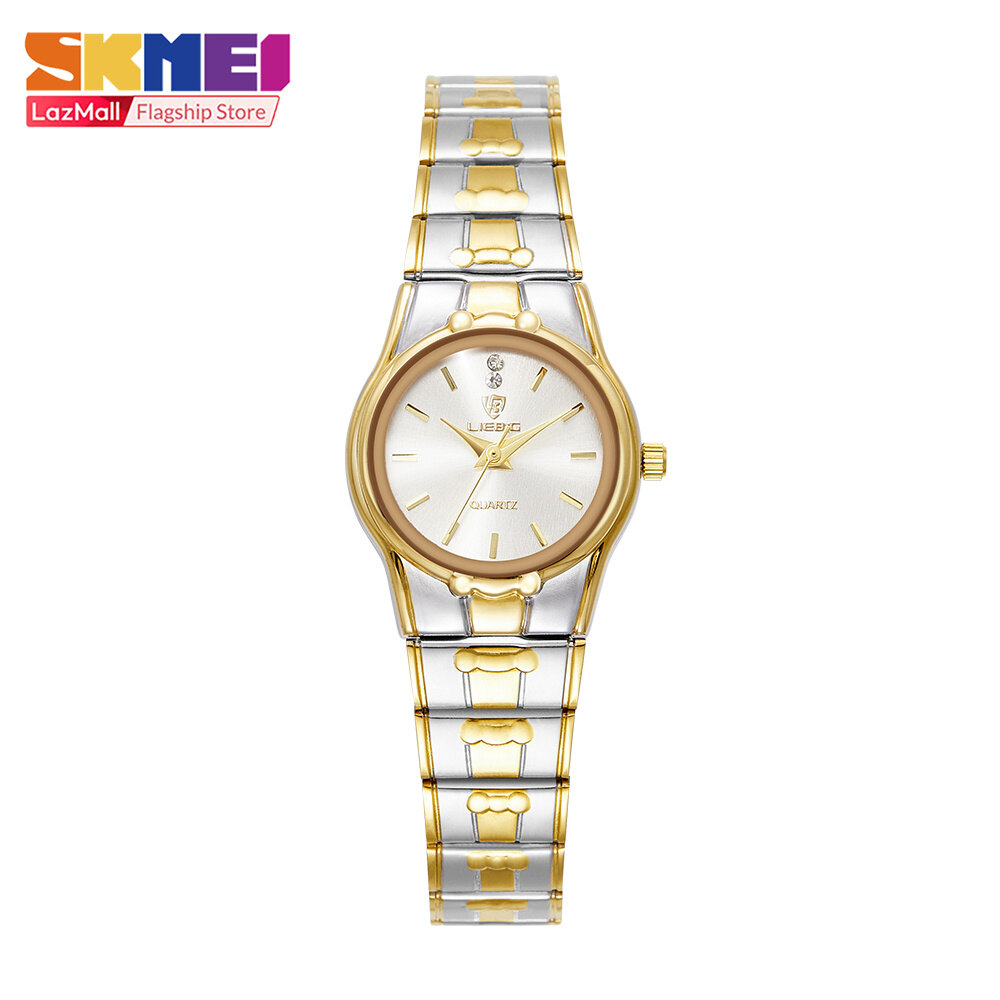 SKMEI Women Digital Watch Quartz watches Casual Fashion Dual Display Stainless Steel Waterproof Wrist Watch For Women Man Men L1023