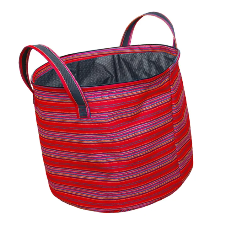 red clothes basket