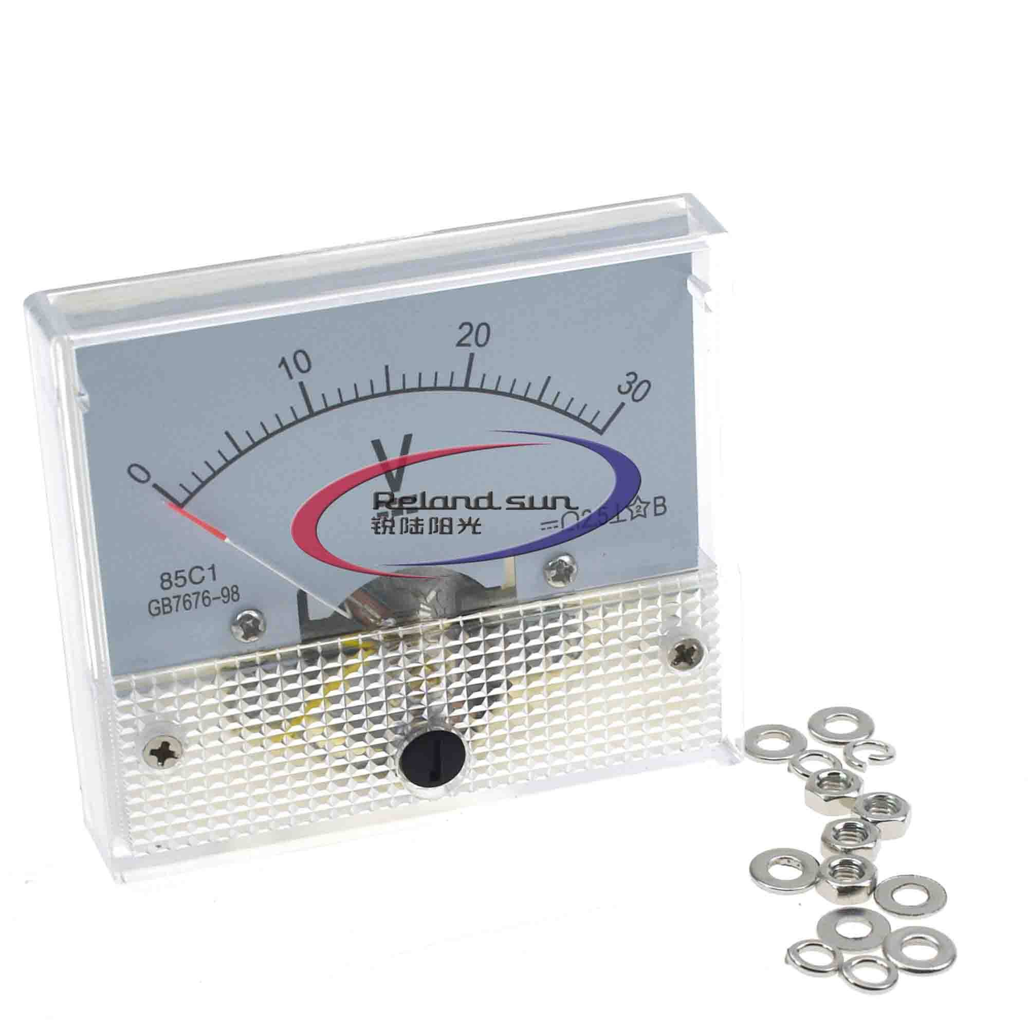 1Pcs DC Analog Voltmeter Current Meter Panel 5v-500v 1A -1000A 50UA-500UA 1MA-1000MA 85C1 Pointer Gauge Panel Amp Volt Voltage Current Digital Display