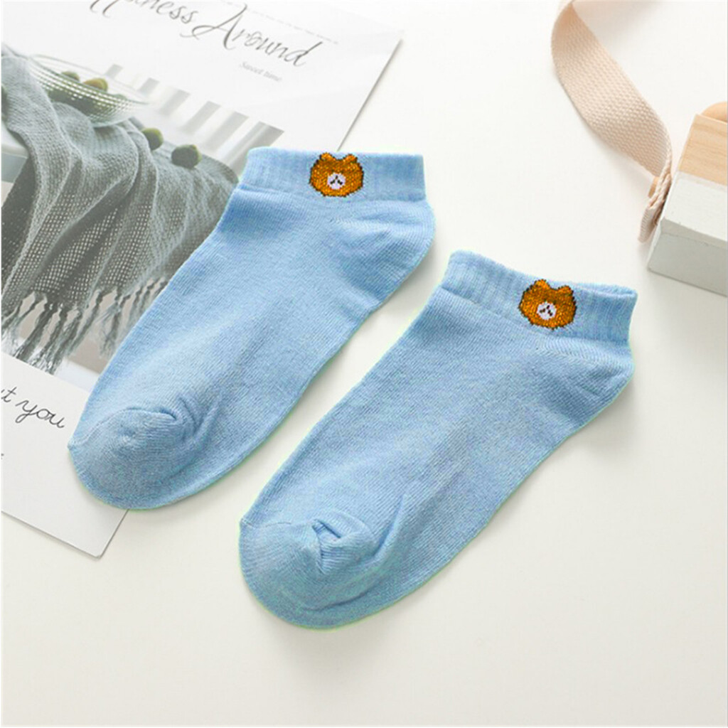 1 đôi Vớ , Tất Cổ Ngắn Hình Con Gấu ( Brown)