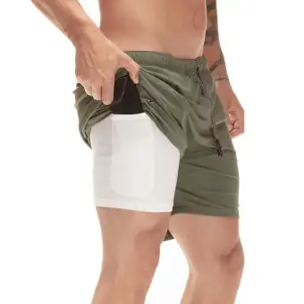 2 in 1 running shorts with phone pocket Clearance