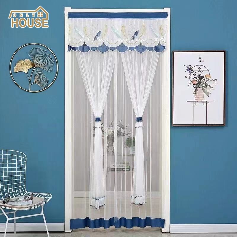 Anti-mosquito gauze curtain for home bedroom kitchen partition curtain self-adhesive door curtain Velcro curtain free perforated door curtain partition door curtain